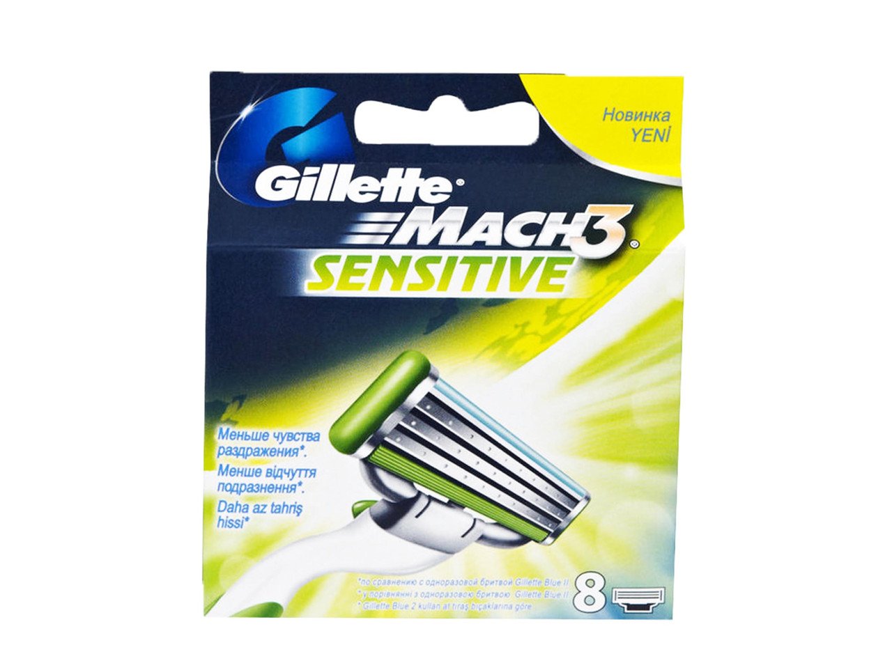 Леза, касети, картриджі Gillette Mach 3 Sensitive Power (8 шт)