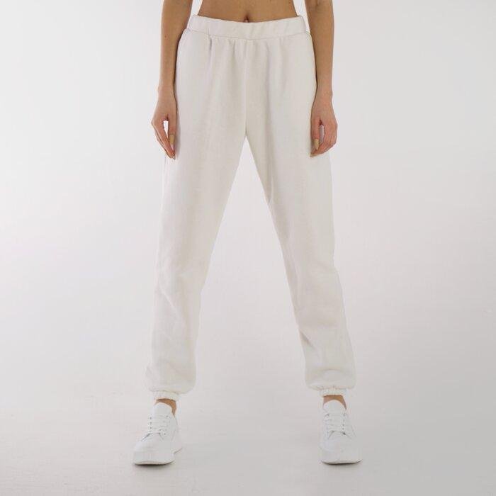 Жіночі теплі джоггеры на флісі Bezbrendu, спортивні штани (білий)