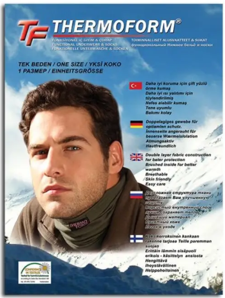 Термошарф Thermoform 1-022, снуд, шарф, бафф (унісекс, чорний)